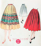 1950s Skirt Pattern Waist 28 McCalls 3246 Day or Evening Full Skirt Softly Pleated Skirt for Border Prints Vintage Sewing Pattern UNCUT