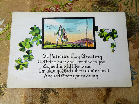 1910s Antique Vintage Postcard Irish St Patricks Day Card Irish Colorful Card, Perfect For An Irish Friend,Never Used Antique Postcard