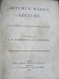 SCARCE Historical Book ARTEMUS WARDS Lecture As Delivered At The Egyptian Hall, London 1869 Mormons Utah Area West to San Francisco Interest Americana Antiquarian Book