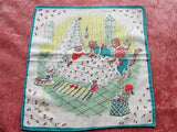 ADORABLE Vintage 1930s Hanky Childrens Handkerchief Dressed Cats Toys Nursery Scene Printed Child's Hankie GORGEOUS Vintage Hanky Great To Frame