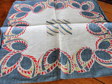 1940s UNIQUE Geometric Style Hanky,Handkerchief to Frame,Vintage Linen Printed Hanky,Collectible Vintage Hankies