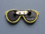 CUTE Figural Brooch,Sunglasses Brooch,1960s Pin,EyeGlass Brooch,Collectible Vintage Jewelry