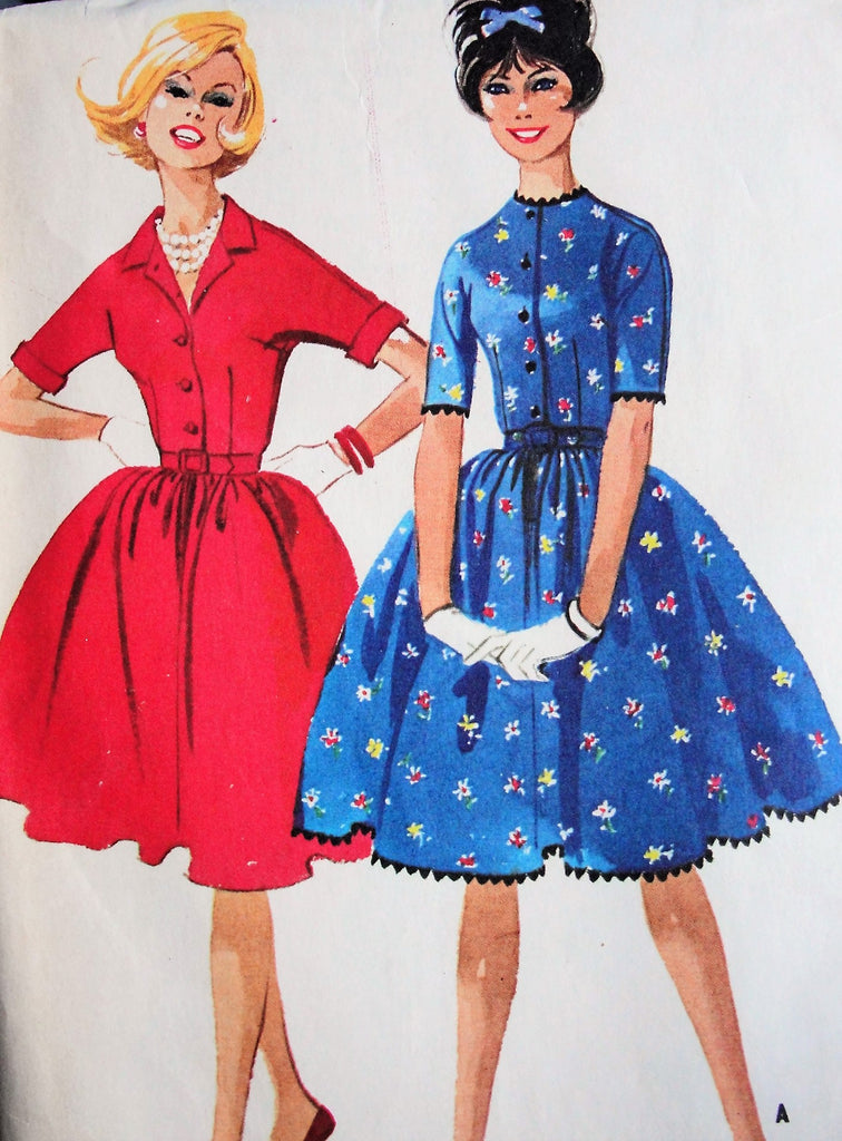 60s CUTE Shirtwaist Dress Pattern McCALLS 5953 Two Pretty Styles Day or After 5 Bust 32 Vintage Sewing Pattern