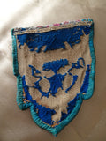 BEAUTIFUL Antique Victorian Glass Beadwork and Needlepoint Wall Pocket, Lovely Colors, Perfect To Hang or Frame,Victoriana