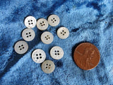 ANTIQUE Victorian Tiny Carved Mother of Pearl Buttons, Set of 12, Perfect For Dolls, Baby Clothes, Fine Heirloom Sewing, Collectible Buttons