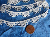 SWEET Antique French Lace, TINY Cotton Trim, Dainty Lace, Doll Size, Baby Bonnets, Bridal Heirloom Sewing,Collectible Lace