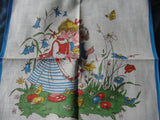 ADORABLE Vintage Children's Hanky Easter Time Colorful Child's Handkerchief Great To Frame Hankie