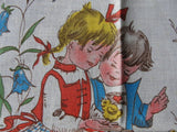 ADORABLE Vintage Children's Hanky Easter Time Colorful Child's Handkerchief Great To Frame Hankie