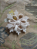 RESERVED ANTIQUE 1920s Swiss Lace Flower Applique Flapper Floral SalesMans Sample Millinery Hats Bridal Vintage Wedding