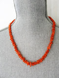 VINTAGE Rich Red Branch Coral Long Necklace Strand Lustrous Coral 19 Inch Necklace Elegant Natural BOHO Jewelry From The Past