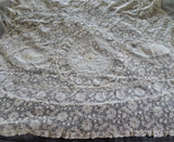GORGEOUS French Normandy Lace Bedspread,Circa 1920s Lace Panel,Beautiful Embroidery work, Tambour Work, Netted Lace, Mixed Laces, Collectible Antique Lace