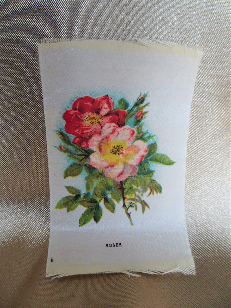 ROMANTIC Antique Printed Silk Flowers,Wild Roses,Floral Silks, Antique Quilt Silks, Craft Silks,For Fine Sewing Quilting Projects or Frame It For Shabby Chic Romantic Cottage Décor