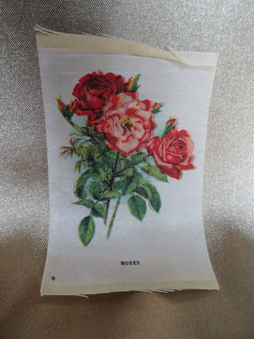 LOVELY Antique Printed Silk Flowers, Roses,Floral Silks, Antique Quilt Silks, Craft Silks,For Fine Sewing Quilting Projects or Frame It For Shabby Chic Romantic Cottage Décor