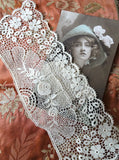 RESERVED BEAUTIFUL Antique French Lace, Very Pretty Lace,Delicate Design, Heirloom Sewing, Collectible Vintage Lace