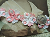 PRETTY Embroidered Organdy Small Applique Trim, Perfect For Dolls,Heirloom Sewing, Journals, Collectible Textiles
