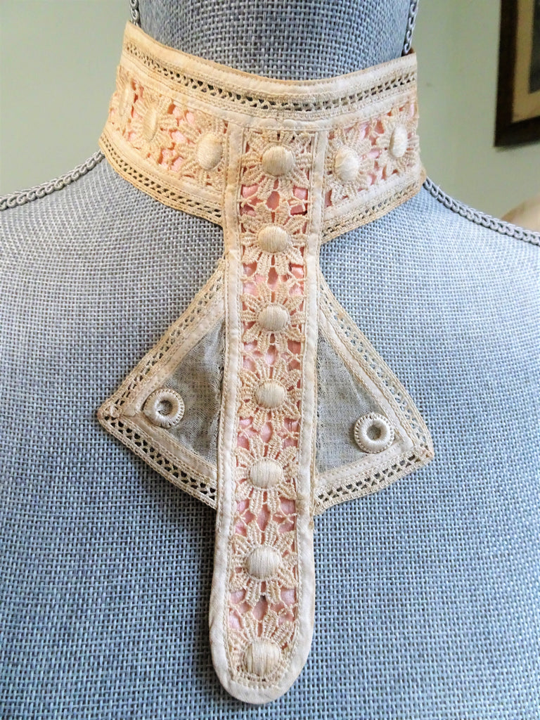 RESERVED GORGEOUS Victorian French High Neck Collar, Victorian Edwardian Lace, Heirloom Sewing,Collectible Vintage Clothing ,Collectible Lace Collars