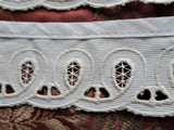 UNIQUE Antique French Lace Cuffs, Embroidery Work,Heirloom Sewing, Collectible Vintage Lace