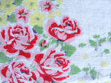 LOVELY Vintage Floral Printed Hanky Handkerchief Pink Roses Collectible Hankies