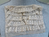 ANTIQUE Pretty French Lace Insert Jabot, Doll Size Lace, Fine Heirloom Sewing, Collectible Vintage Lace