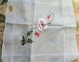 LOVELY Vintage Swiss Hand Embroidered Hanky, Poppy Flowers Poppies,Bridal Handkerchief,Hankie,Never Used,Collectible Vintage Hankies