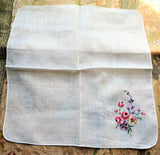 RESERVED GORGEOUS Vintage Petit Point Handkerchief Hanky , Roses and Pansies,Lovely Workmanship Hankie, Hand Embroidery,Perfect For Bride, Collector of Vintage Hankies