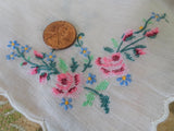 RESERVED PRETTY Vintage Petit Point Handkerchief Hanky ,Lovely Workmanship Hankie, Hand Embroidery,Perfect For Bride, Collector of Vintage Hankies
