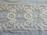 BEAUTIFUL Antique Embroidered Trim, Flounce,Floral Pattern For Bridal Dress,Dolls,Flapper Dress,Heirloom Sewing,Collectible Antique Textiles