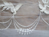UNIQUE Vintage Bird Appliques Trim, Beautiful Embroidery Padded Work Perfect For Bridal Wedding Heirloom Sewing Flapper Hats,Fine Crafts