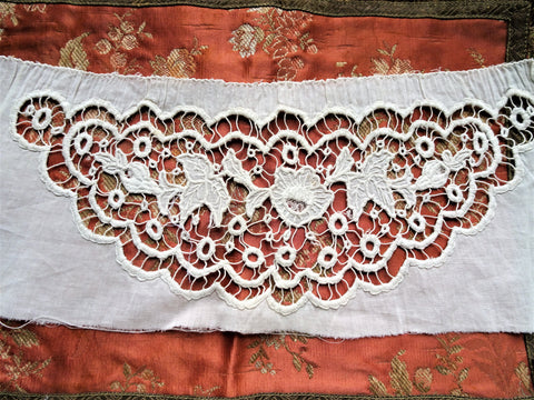 GORGEOUS Antique Applique, French Lace and openwork Applique,Victorian,Edwardian,Antique Lace, Frame It,For Heirloom Sewing,Collectible Lace