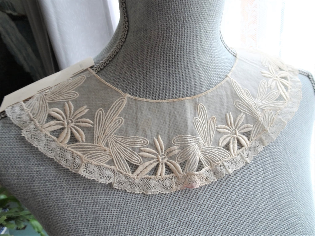 RESERVED Lovely Antique French Salesmans Sample Trim Embroidered Organdy and French Lace Flapper Era Downton Abbey Gatsby,Collectible Lace