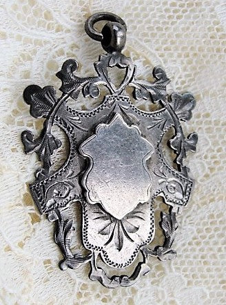 ELEGANT Antique English Sterling Silver Ornate Fob Pendant Silversmith WHH William Hair Haseler Liberty Cymric Archibald Knox Collectible Antique Silver Antique Jewelry