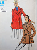 1970s FABULOUS Coat Jacket Pattern VOGUE 8255 Two Versions Classy WRAP or Double Breasted Button,Easy Classy Designs Bust 34 Vintage Sewing Pattern