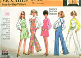 1960s MOD McCalls 9710 Pattern CUTE Jumpsuit Cover Alls Jumper Dress Pattern Bust 30 Vintage Sewing Pattern UNCUT