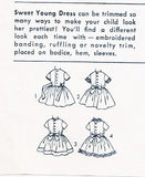 60s ADORABLE Little Girls Dress Pattern ADVANCE 9305 Childrens Day or Party Dress 4 Styles Size 6 Vintage Sewing Pattern