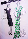 1940s Evening Gown or Cocktail Party Dress Pattern BUTTERICK 3684 Bust 34 Stunning Vintage Sewing Pattern