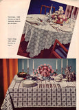 Vintage 1950s Coats and Clark Book 321 New Look Table Settings Crochet Hairpin Lace Patterns Motif