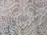 20s Antique DECO French Tulle Net Lace TAMBOR Embroidered Collar Dickey Applique Flapper Downton Abbey Bridal Vintage Clothing Never Used