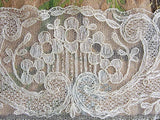 20s Antique DECO French Tulle Net Lace TAMBOR Embroidered Collar Dickey Applique Flapper Downton Abbey Bridal Vintage Clothing Never Used