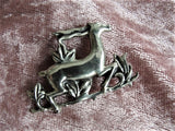 LOVELY Art Deco Sterling Silver Brooch Running Antelope Gazelle Vintage Signed CORO Pin Collectible Vintage Silver Jewelry