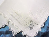 Beautiful Vintage Lace Hankie BRIDAL WEDDING HANDKERCHIEF Hanky Fancy Lace lovely Hand Embroidery Openwork Perfect Bride to Be Present