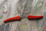 STRIKING 1930s Art Deco Bakelite Hat Pin Cherry Red Catalin Hot Pepper Shape 5 Inch Flapper Era Cloche Accessory Hatpins Brooch Pin Jewelry