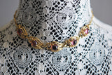 LOVELY 1950s Necklace Lush Stones and Goldtone Day or Party Necklace Vintage Jewelry