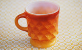 Vintage 60s Milk Glass MUG Anchor Hocking Fire King Collectors Burnt Orange Decorative Retro Coffee Mug