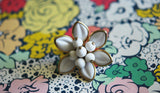 1950s Vintage White Milk Glass Earrings  Bridal Flower Floral wedding Jewelry