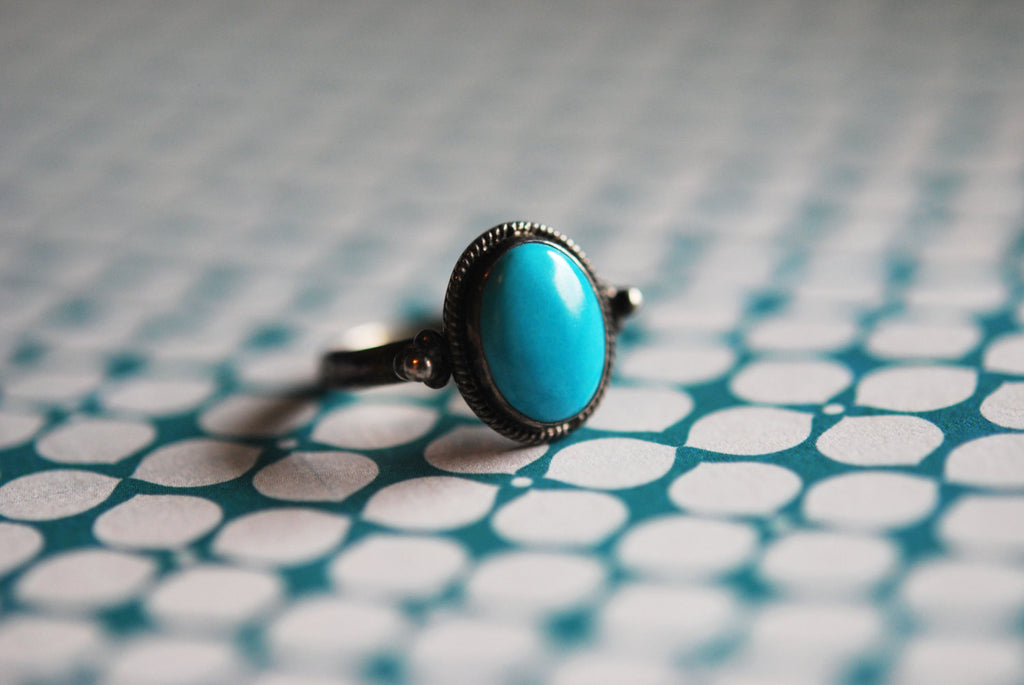 Antique Turquoise and Sterling Silver Ring