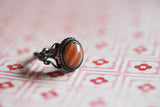 Antique Sterling Silver Banded Agate Ring 1800s