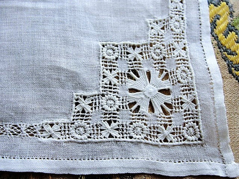 AMAZING Antique DrawnThread Lace Hankie BRIDAL WEDDING Handkerchief Hanky Beautiful workmanship Bride to Be Bridal Wedding Something Old