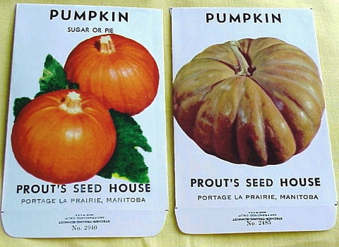 VINTAGE Seed Packets Colorful Pumpkins Suitable To Frame, Cottage Chic, Farmhouse, French Country Decor ,Scrapbooking Crafts Weddings Gifts