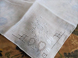 vintage WEDDING HANDKERCHIEF Lovely  Drawn Thread Gorgeous Bridal Hankie Stunning Drawnthread Work Finest Linen Hanky