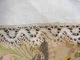 GORGEOUS Antique French Natural Linen Pillowcase,Bobbin Lace Trim,Fine Vintage Linens, French Country Farmhouse Decor,Collectible Linens